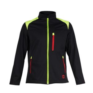 Stretch-Softshell-Jacke – schwarz/gelb