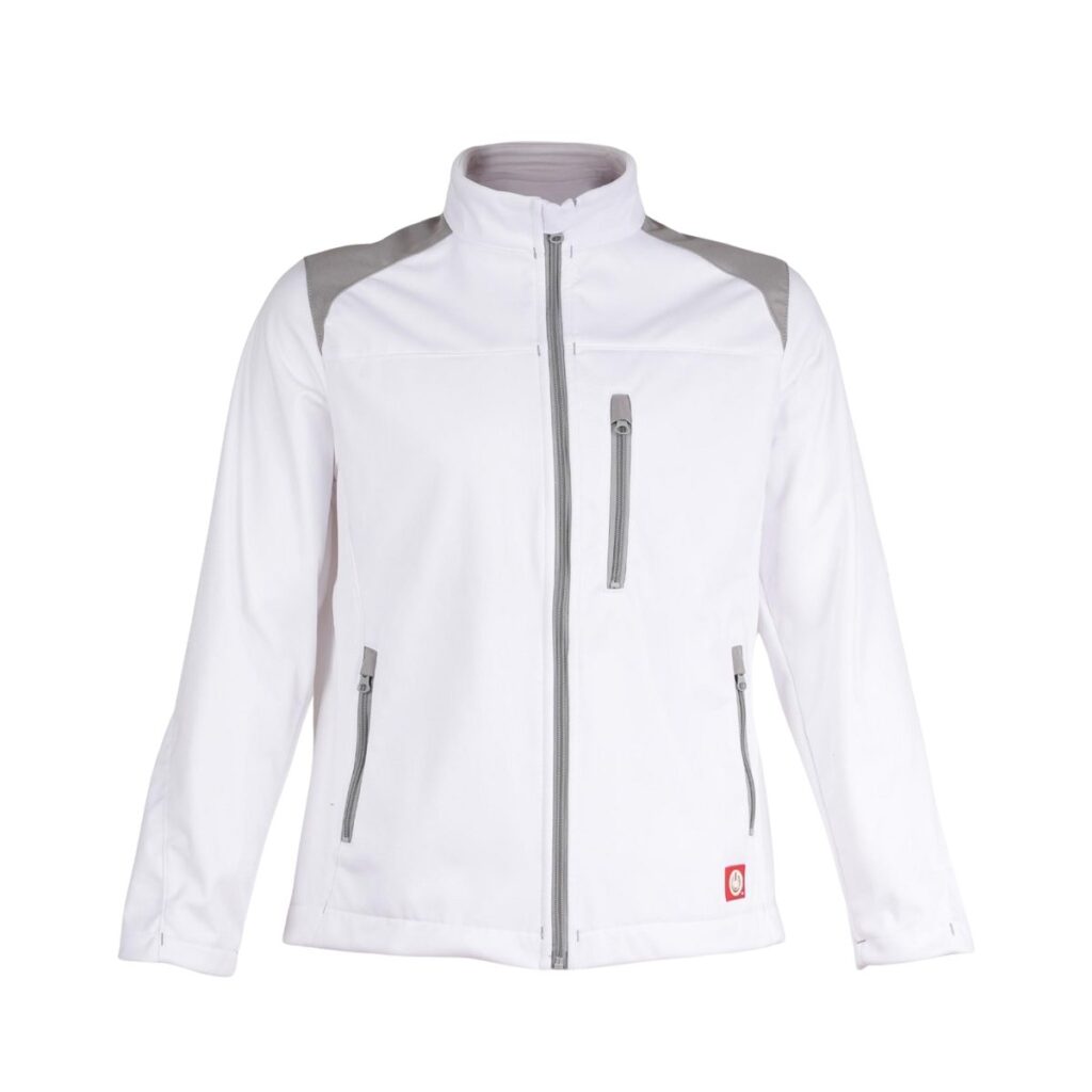 Stretch-Softshell-Jacke – weiß/grau
