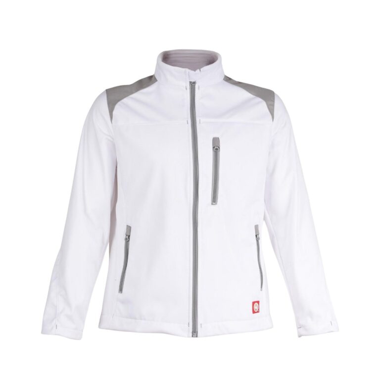 Stretch-Softshell-Jacke - weiß/grau